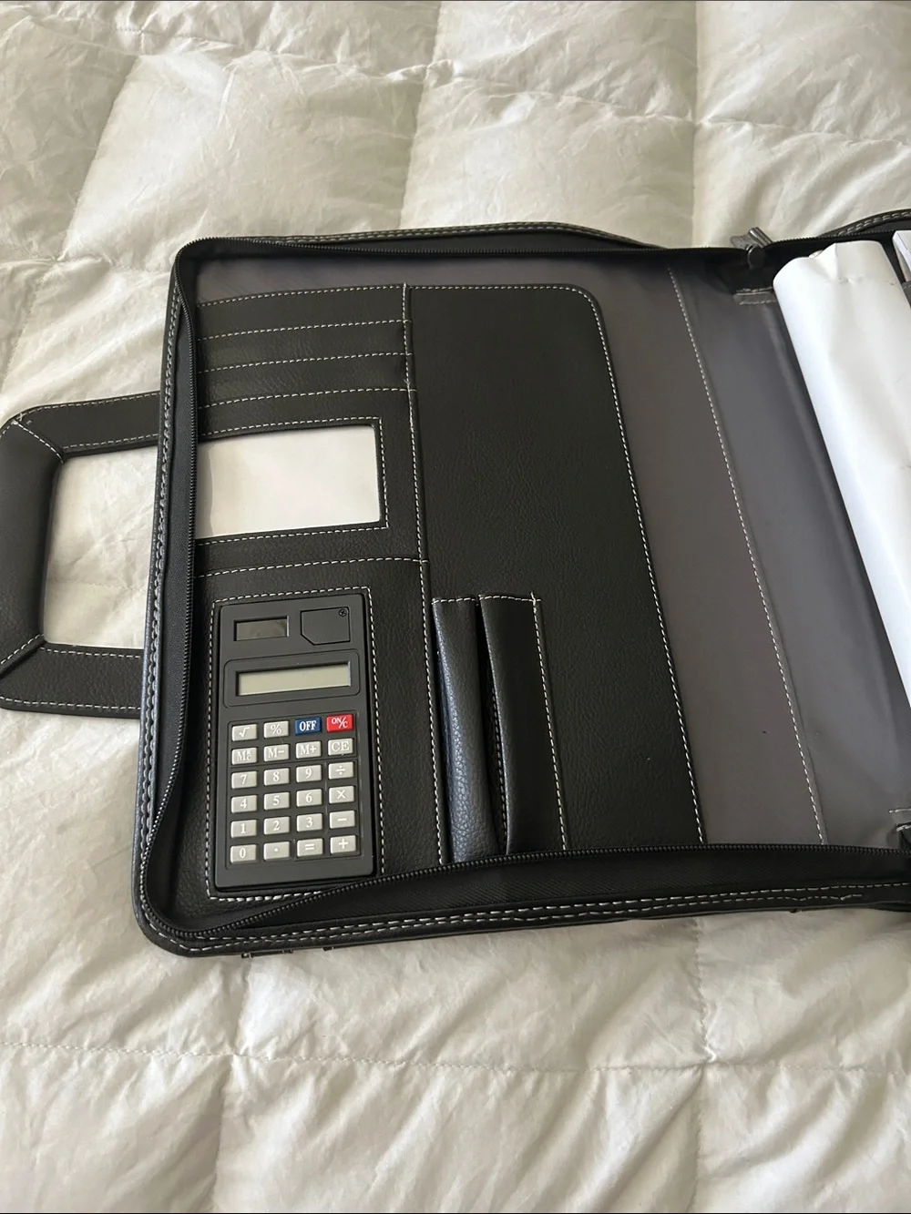 Men's Black samsonite padfolio with handles and strap